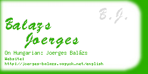 balazs joerges business card